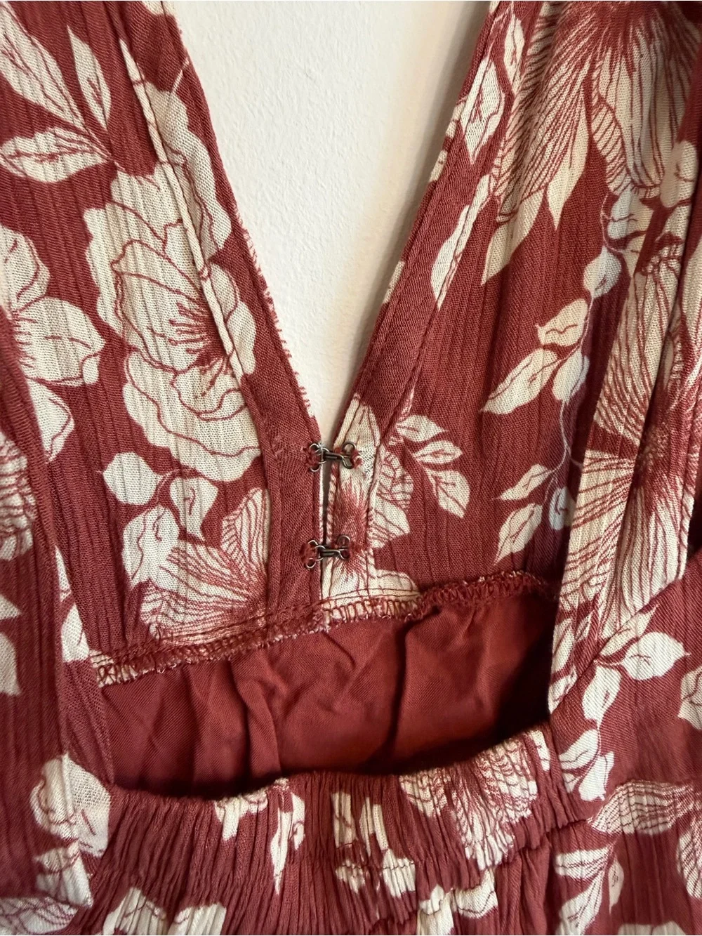 Abercrombie Floral Tie-Shoulder Maxi Dress in Dusty Rose